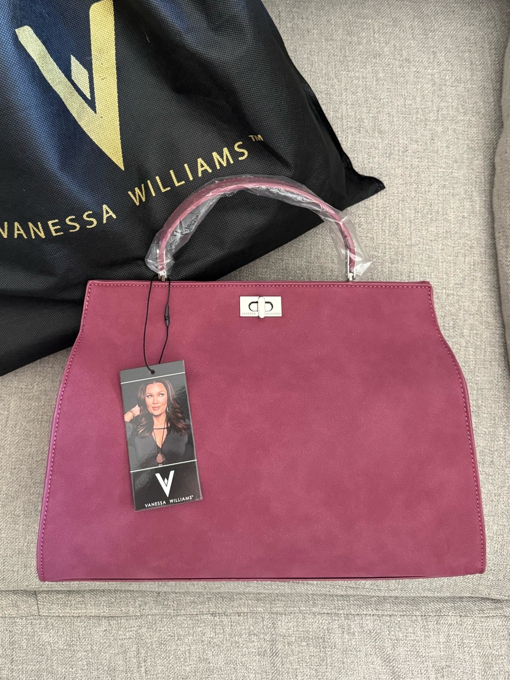 Vanessa Williams Magenta Suede Top-Handle Women’s Satchel✨